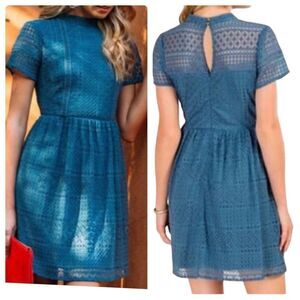 Francesca’s Teal Lace Dress SMALL